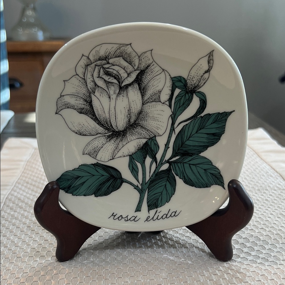 Vintage Arabia Finland Botanica Wall Plate "Rosa Elida" by Esteri Tomula – Mint